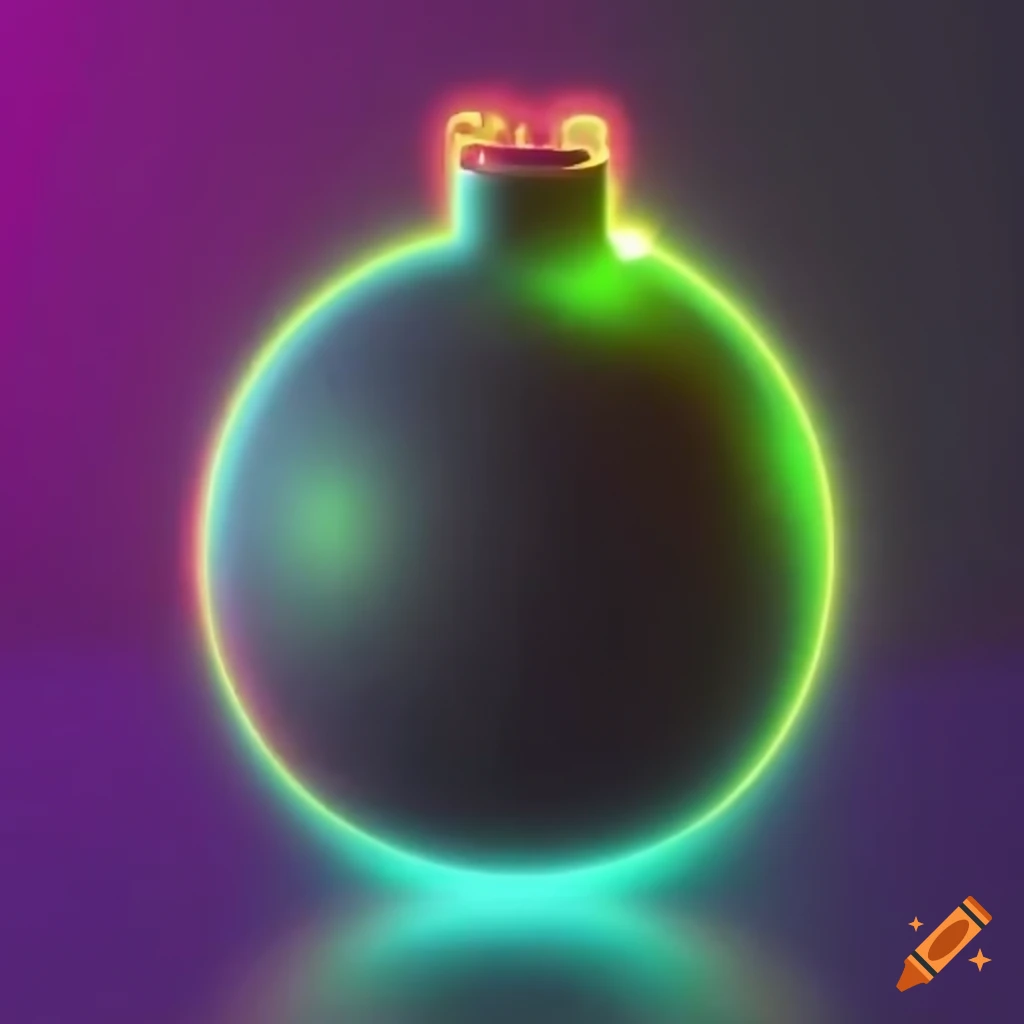 vibrant neon bomb with dynamic twist