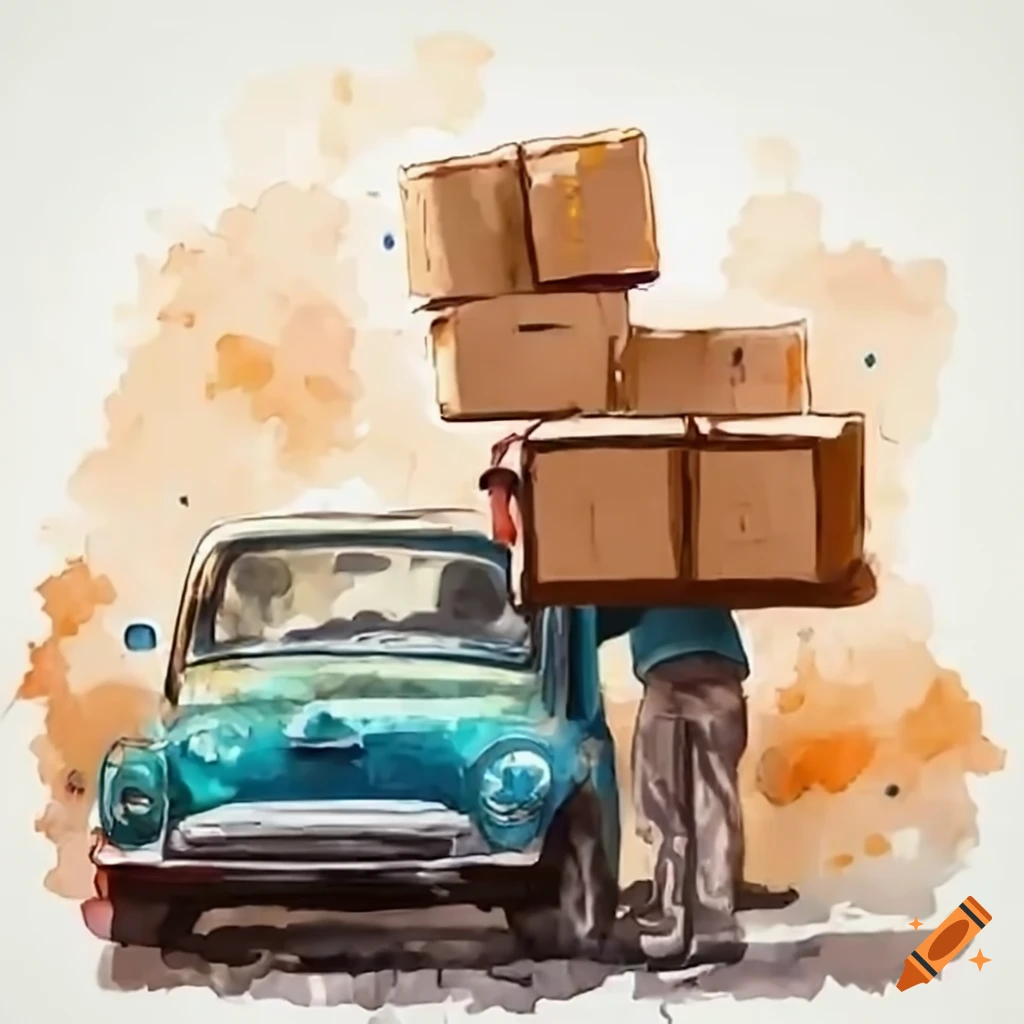 man loading boxes into the car