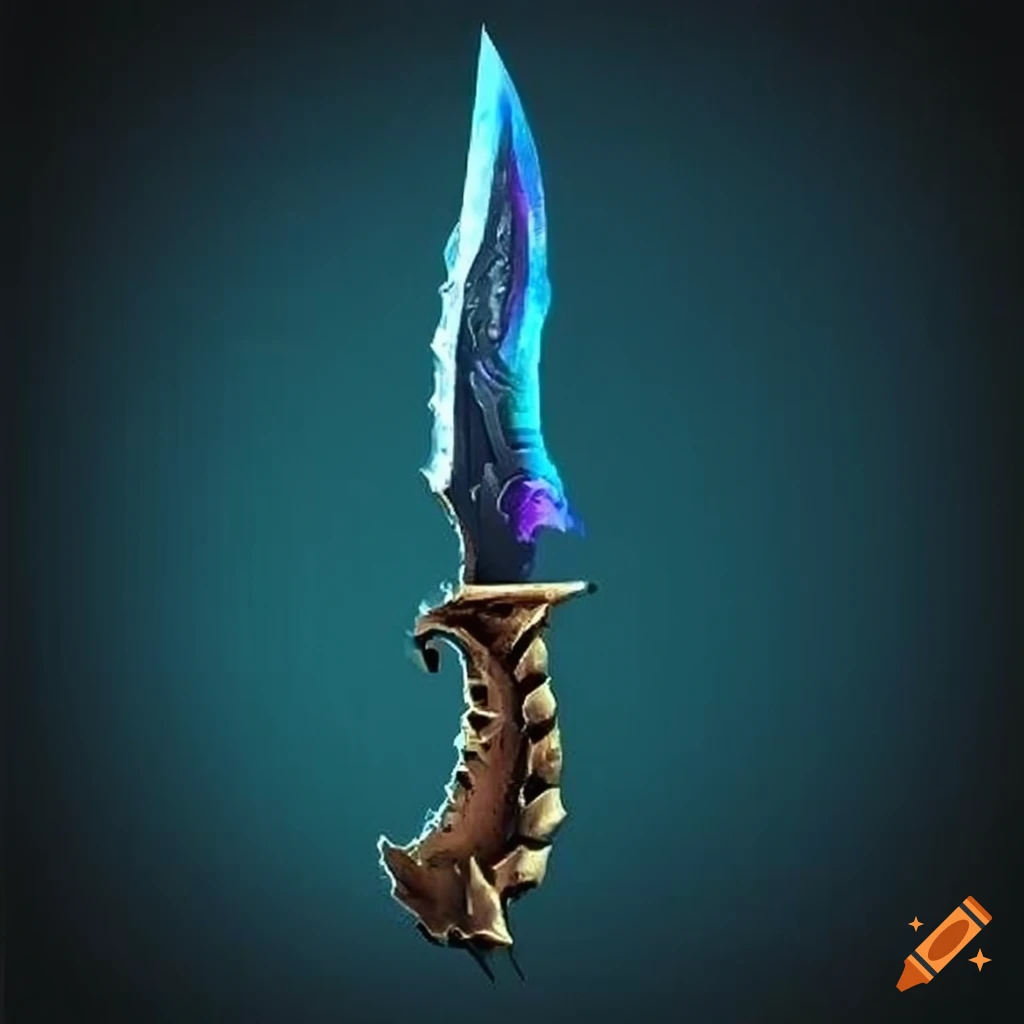 image of a cursed bone knife with an ominous aura