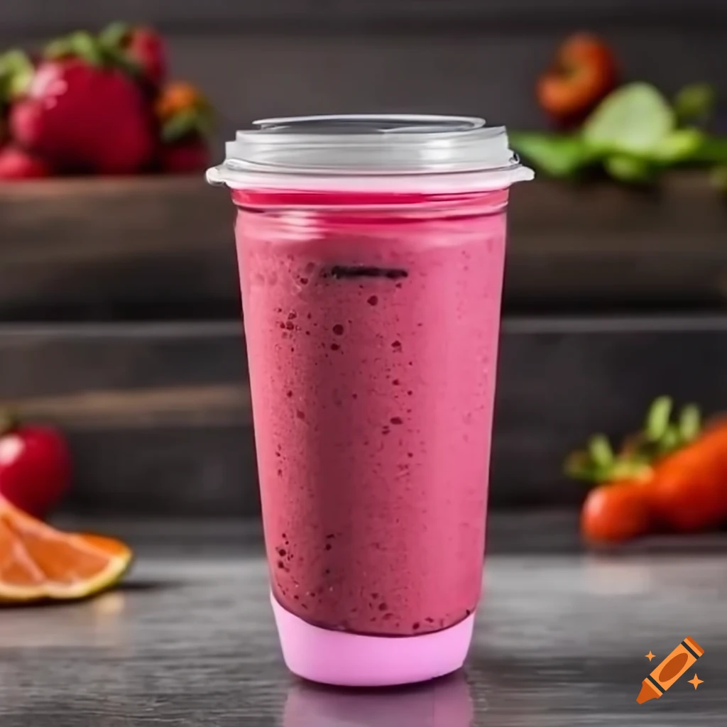 colorful mixed fruit smoothie in a portable cup