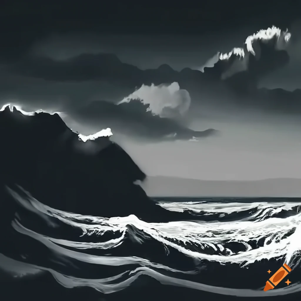 waves crashing against rugged coastline