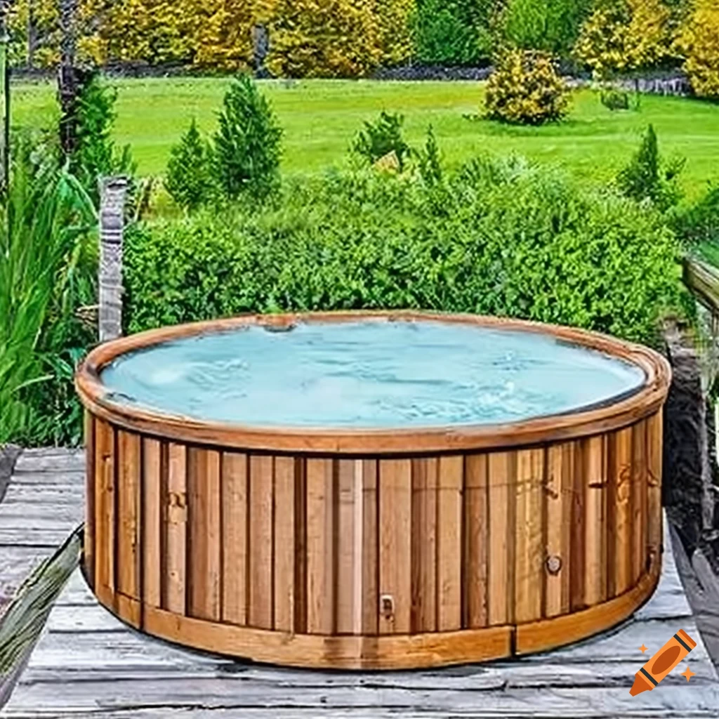 wooden outdoor hot tub