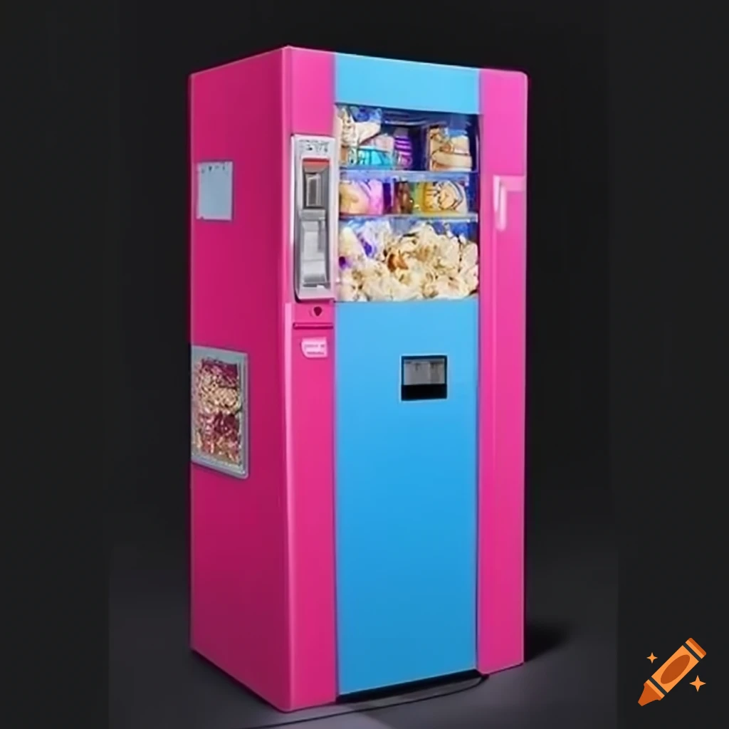 blue and pink popcorn vending machine set
