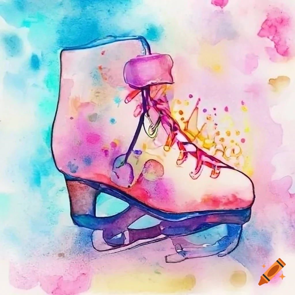 birthday present with ice skating shoe and candles