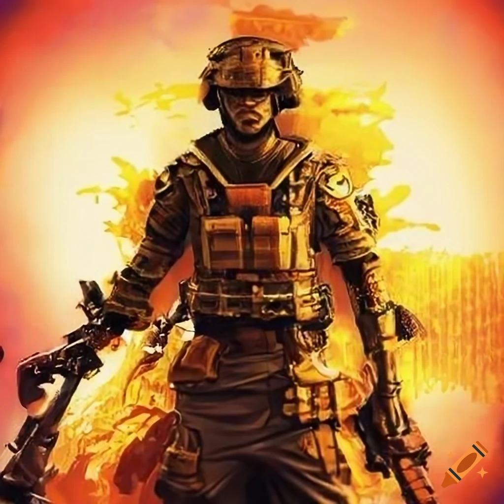 image of a sunflower with soldier-like appearance