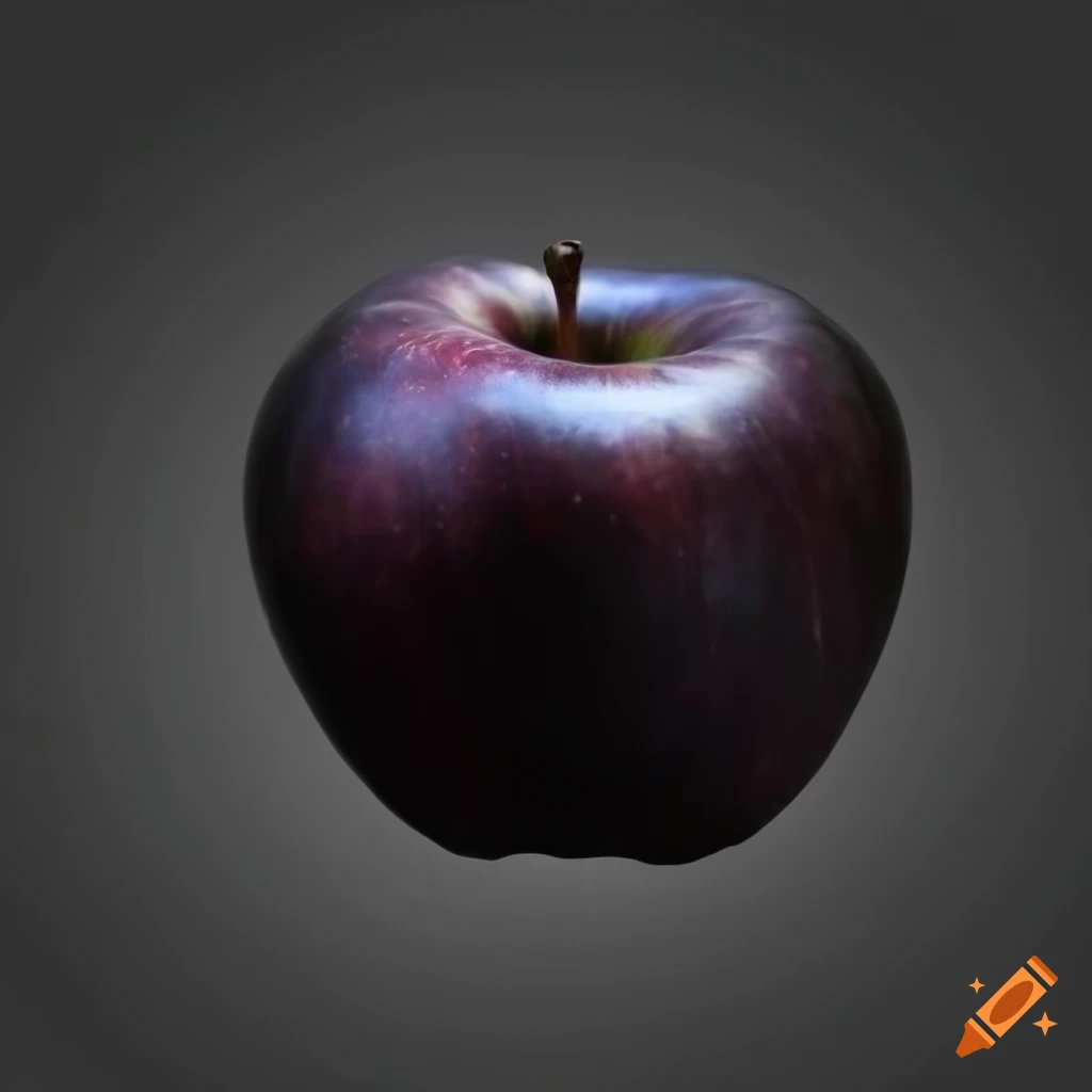 black apple on a white background