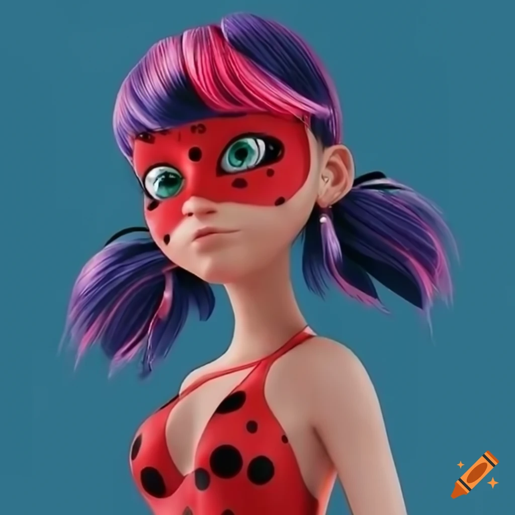 Miraculous Ladybug in a stylish swimsuit