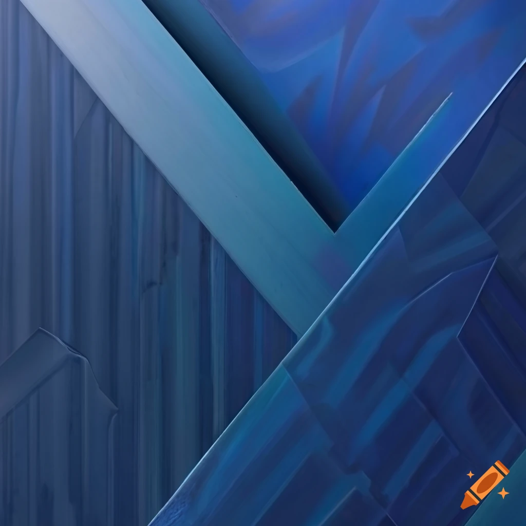 cubist artwork with azure, sapphire, and periwinkle colors