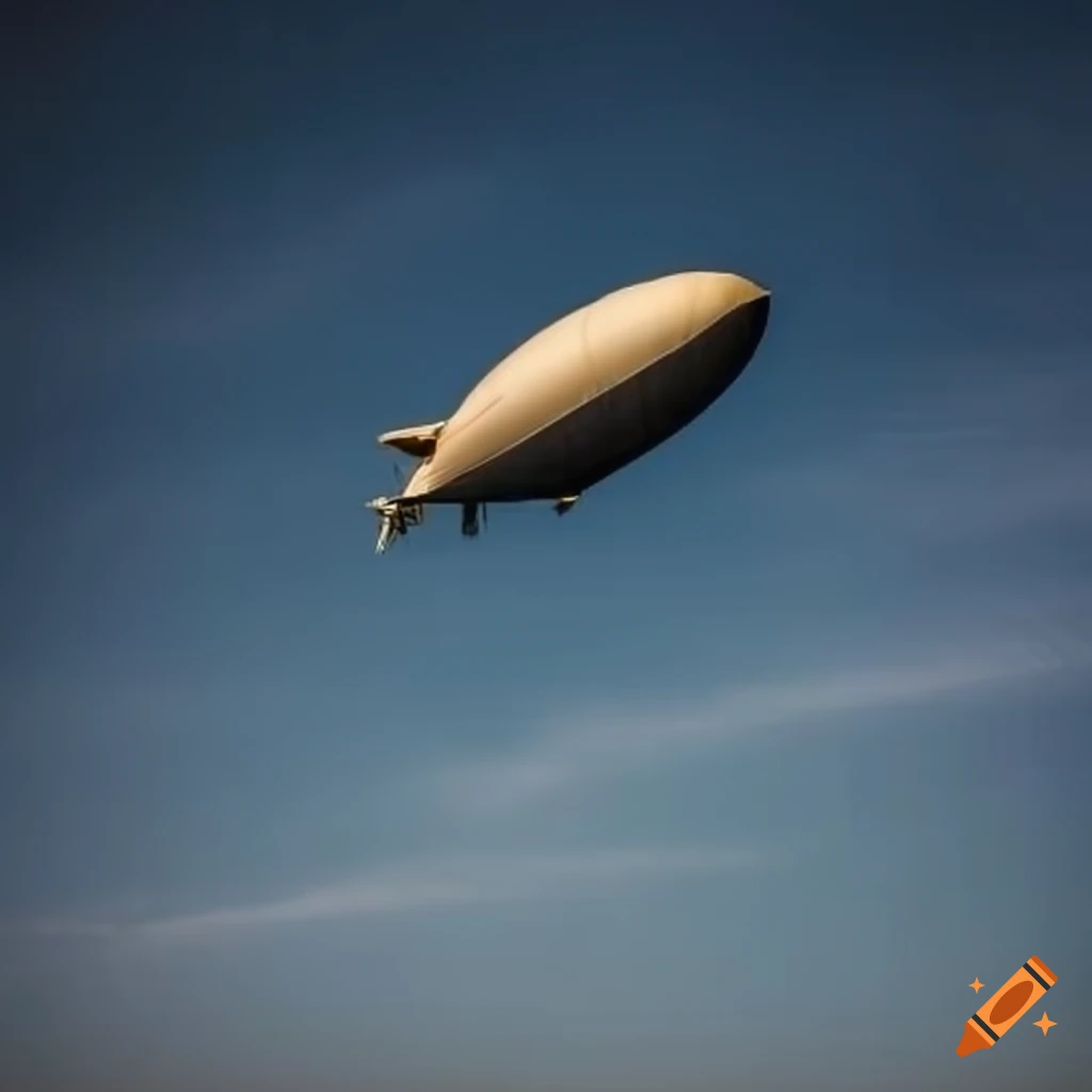 modern airship flying in the sky