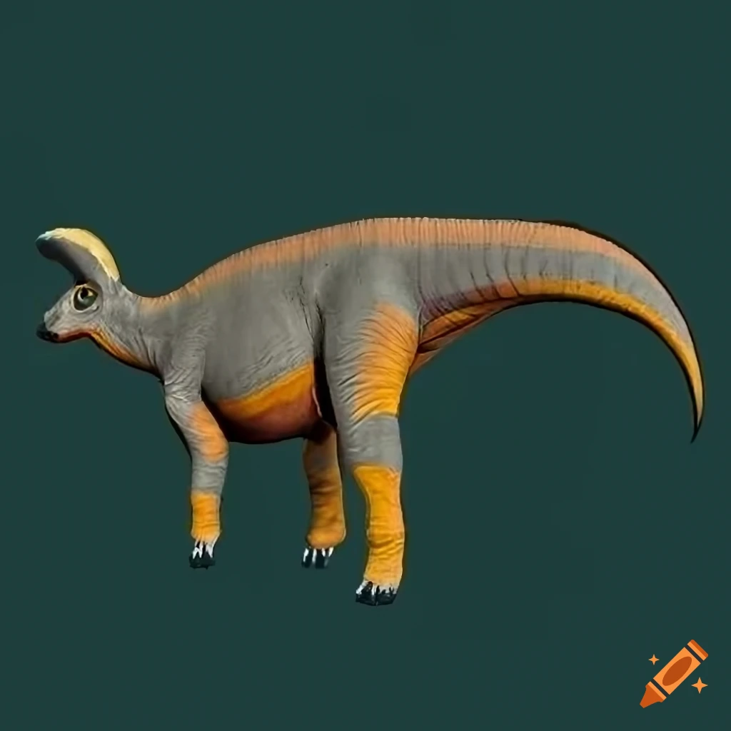 scientific illustration of a detailed Hadrosaurus with elephant-like skin