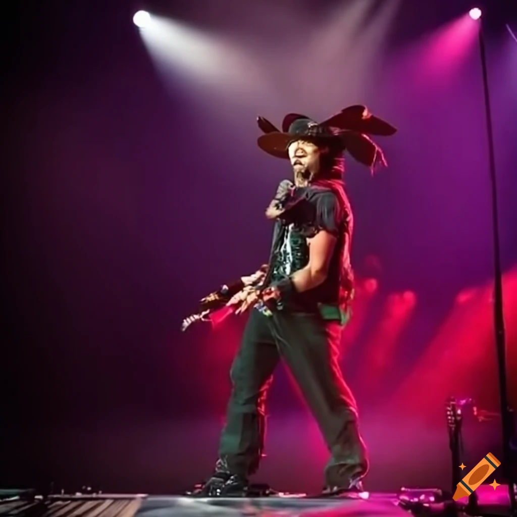 Jay Kay from Jamiroquai performing live on stage