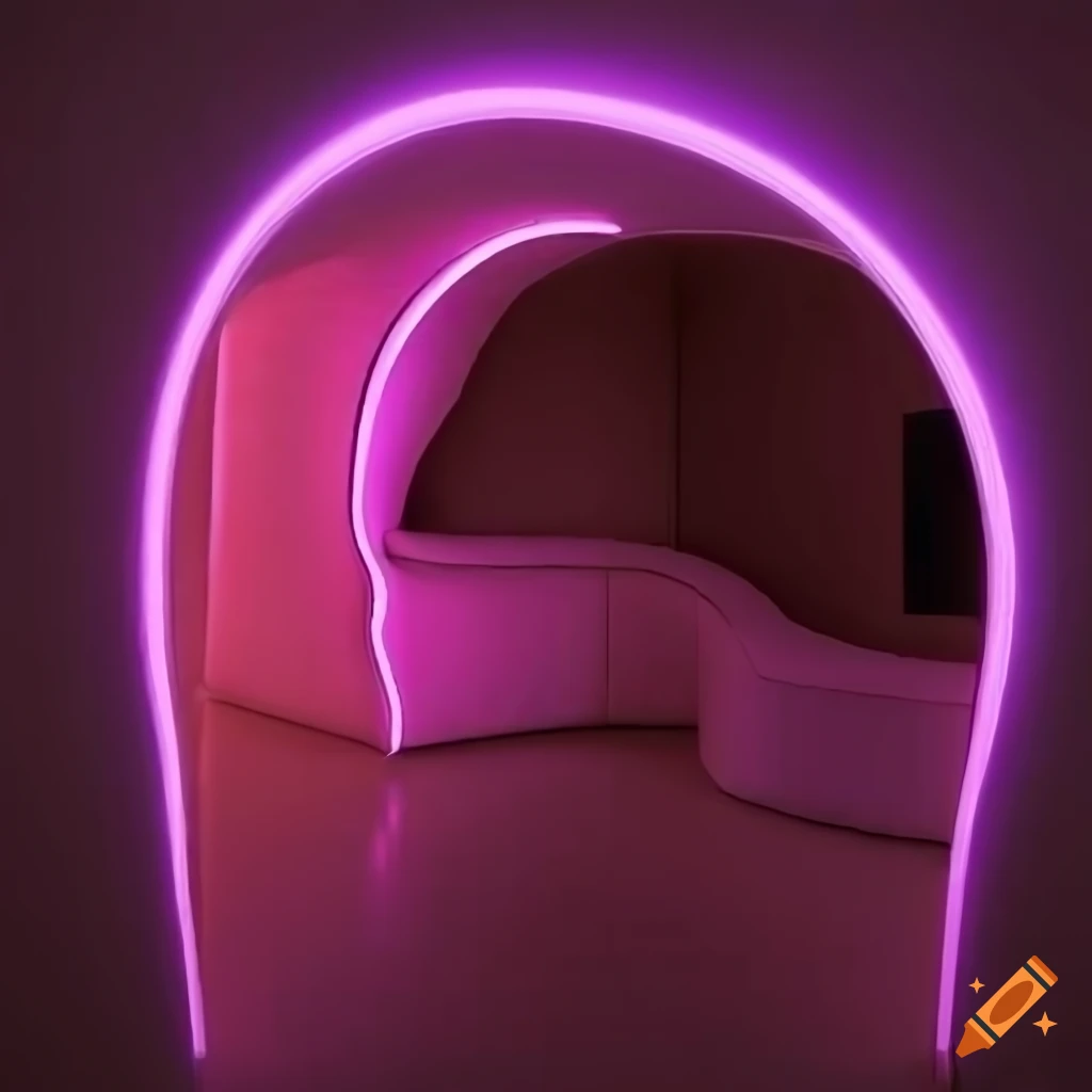 vibey liminal space with dim neon lights