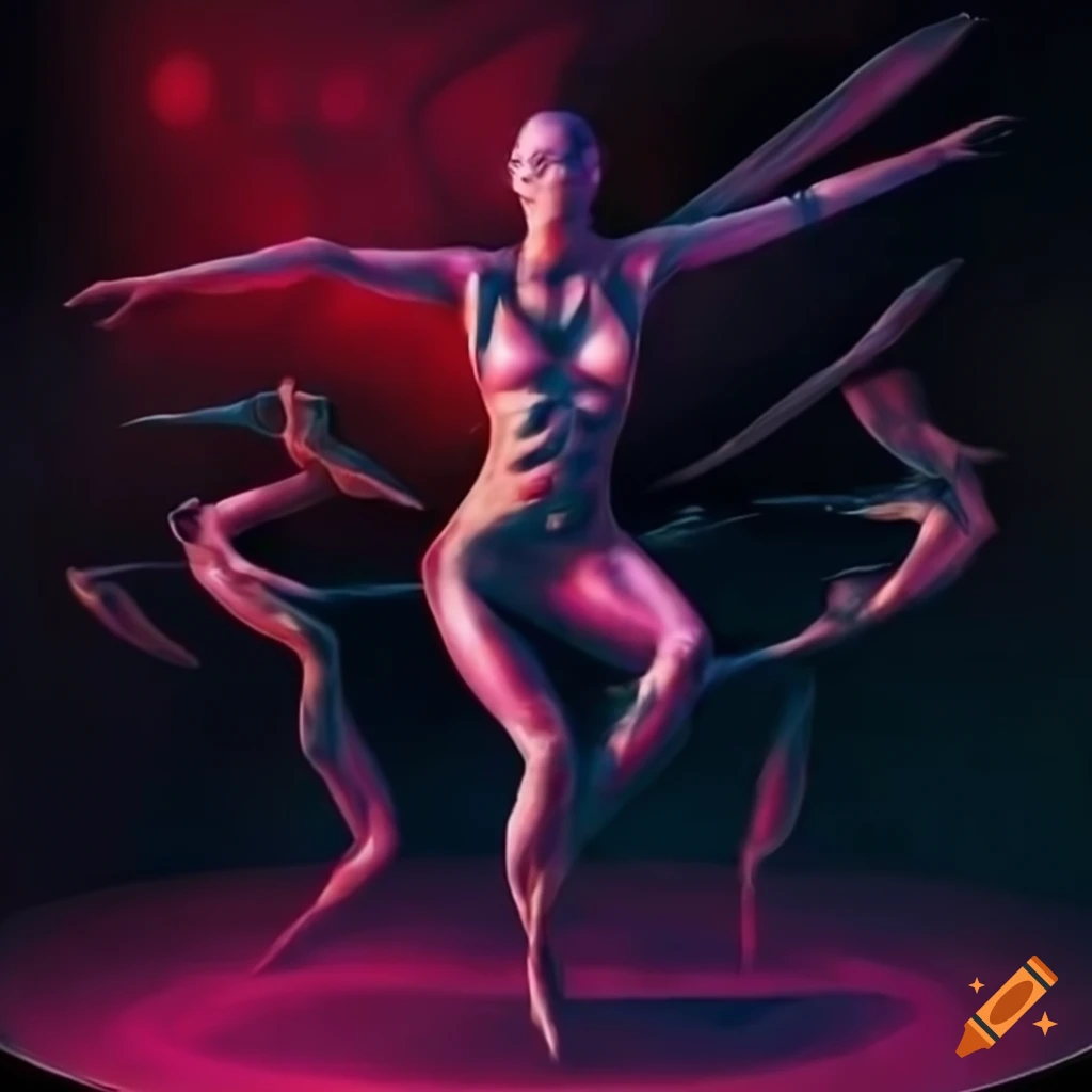 dynamic fantasy art of acrobatic figure