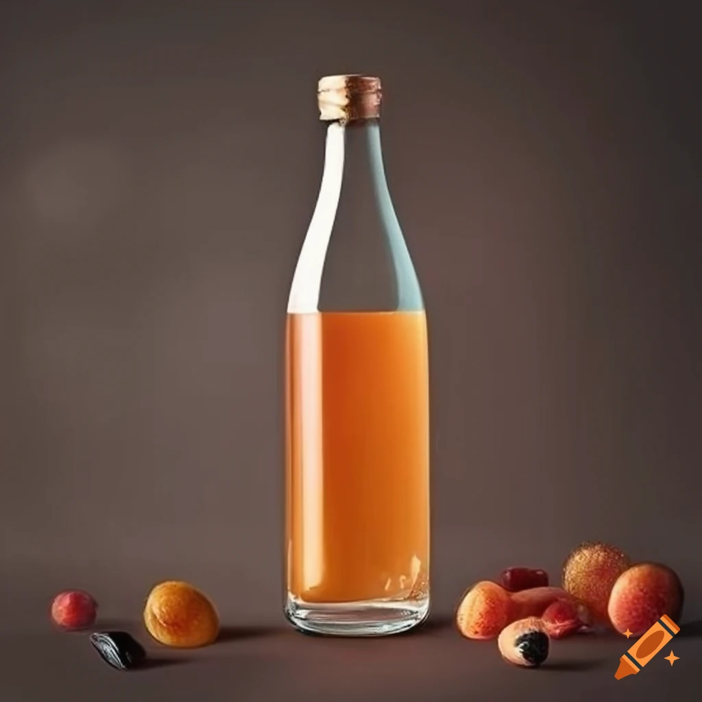 elegant and attractive apricot flavored glass bottle