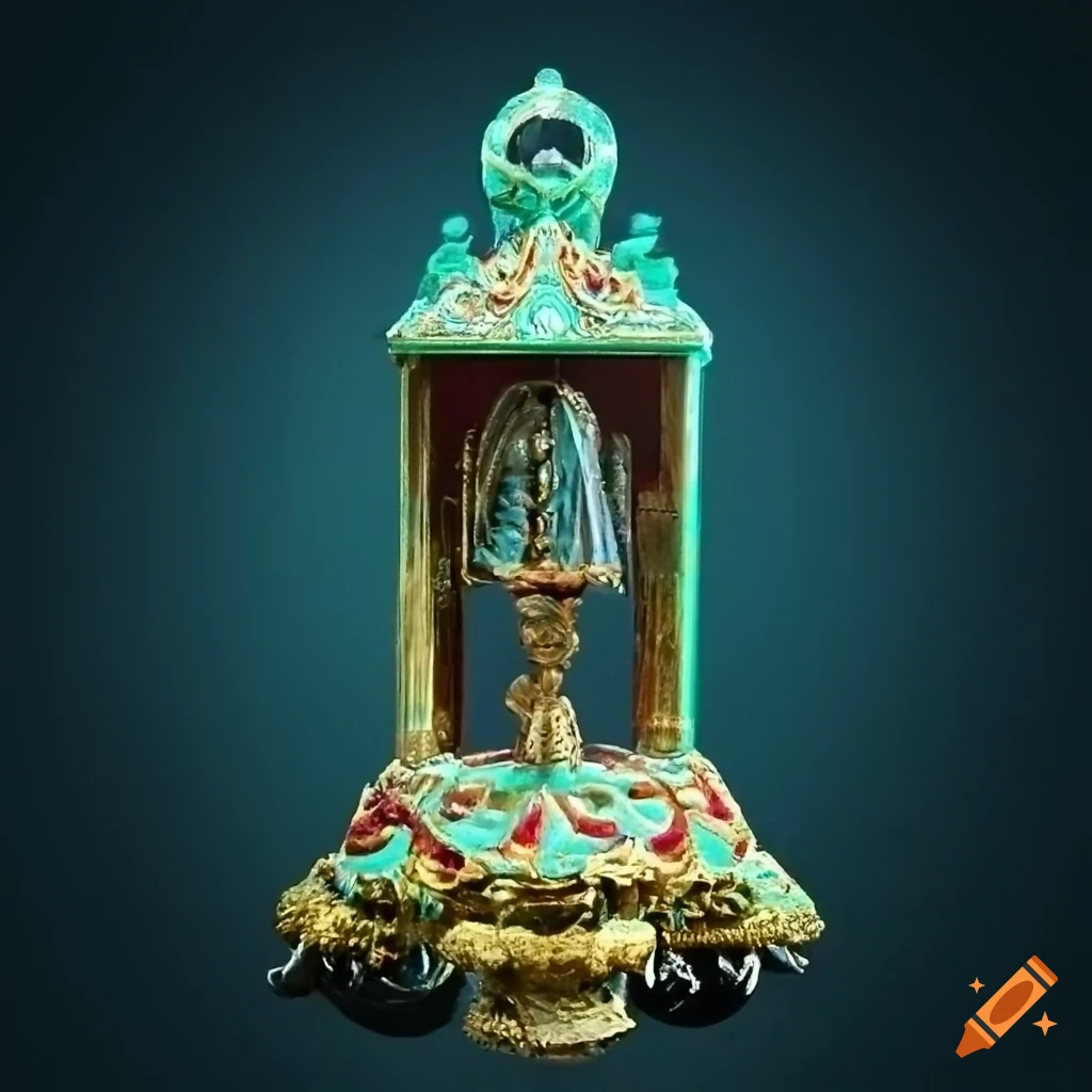 display of a sacred relic in a museum