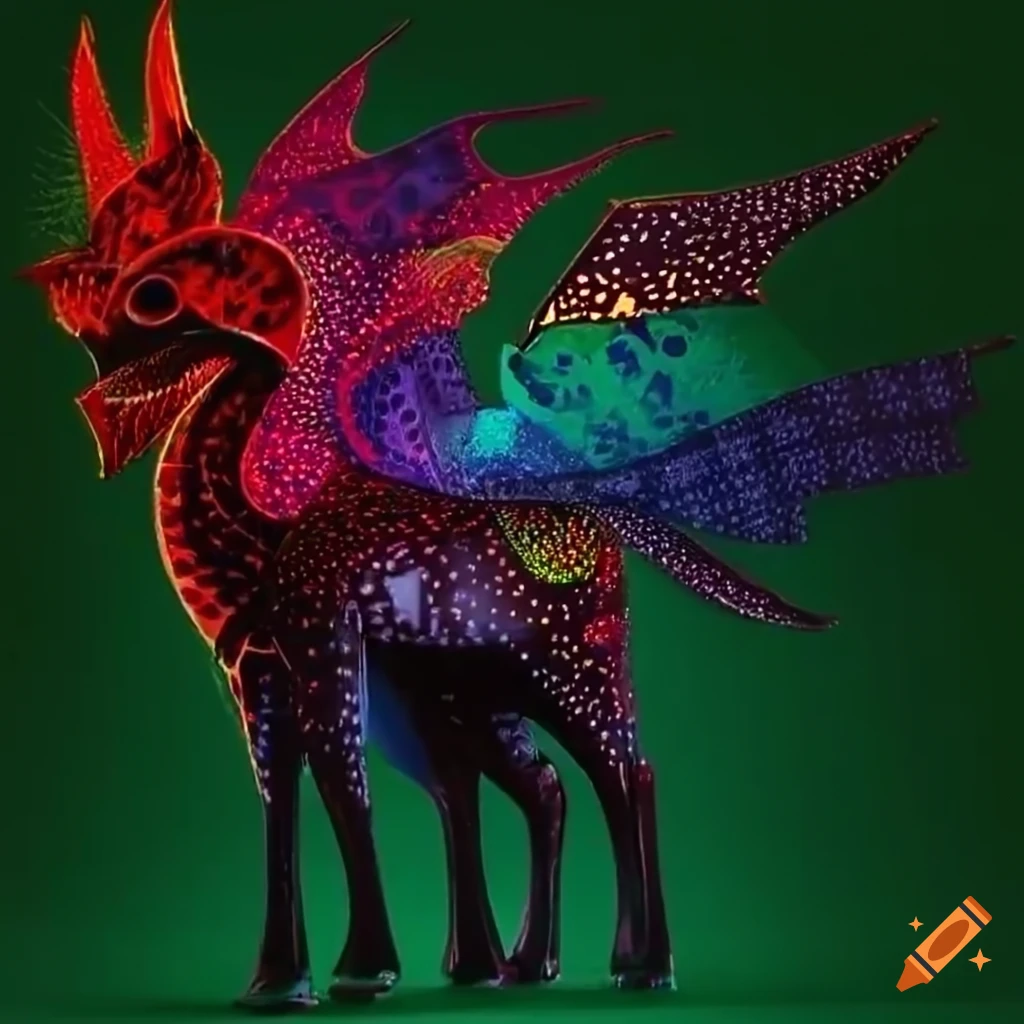 detailed and vibrant alebrije sculpture