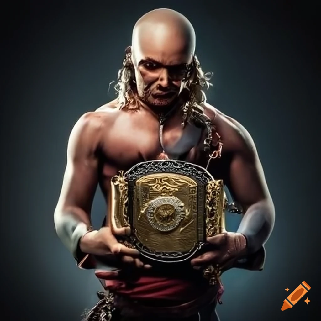 pirate holding a championship belt