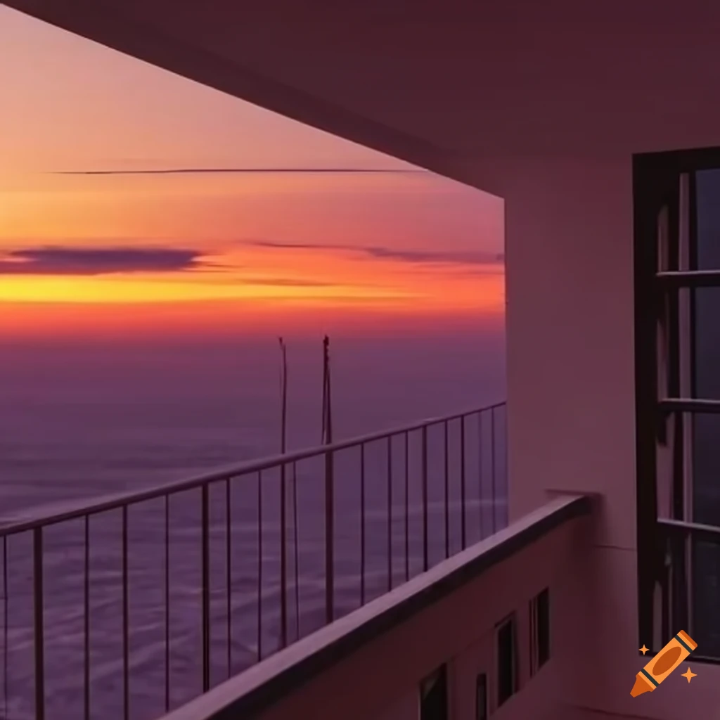 golden hour view from a balcony
