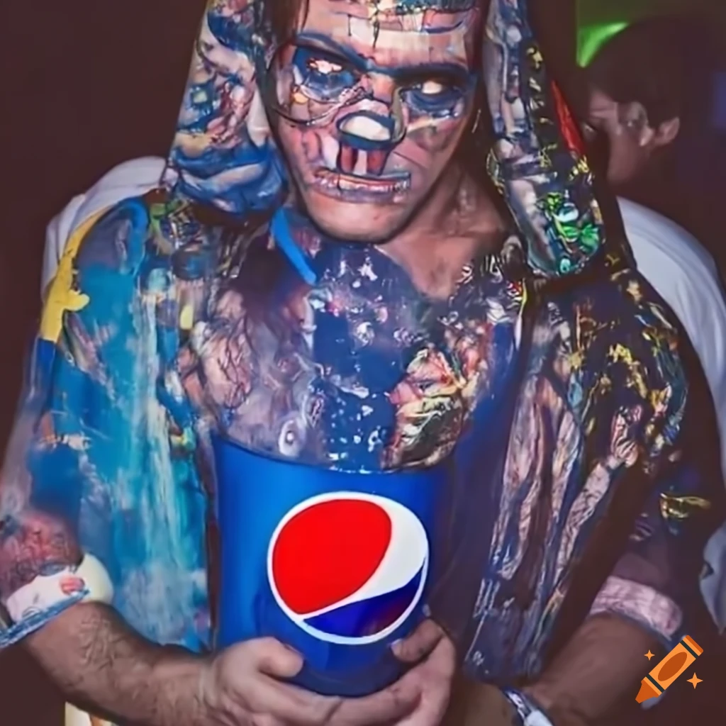 Pepsi Man at a rave party