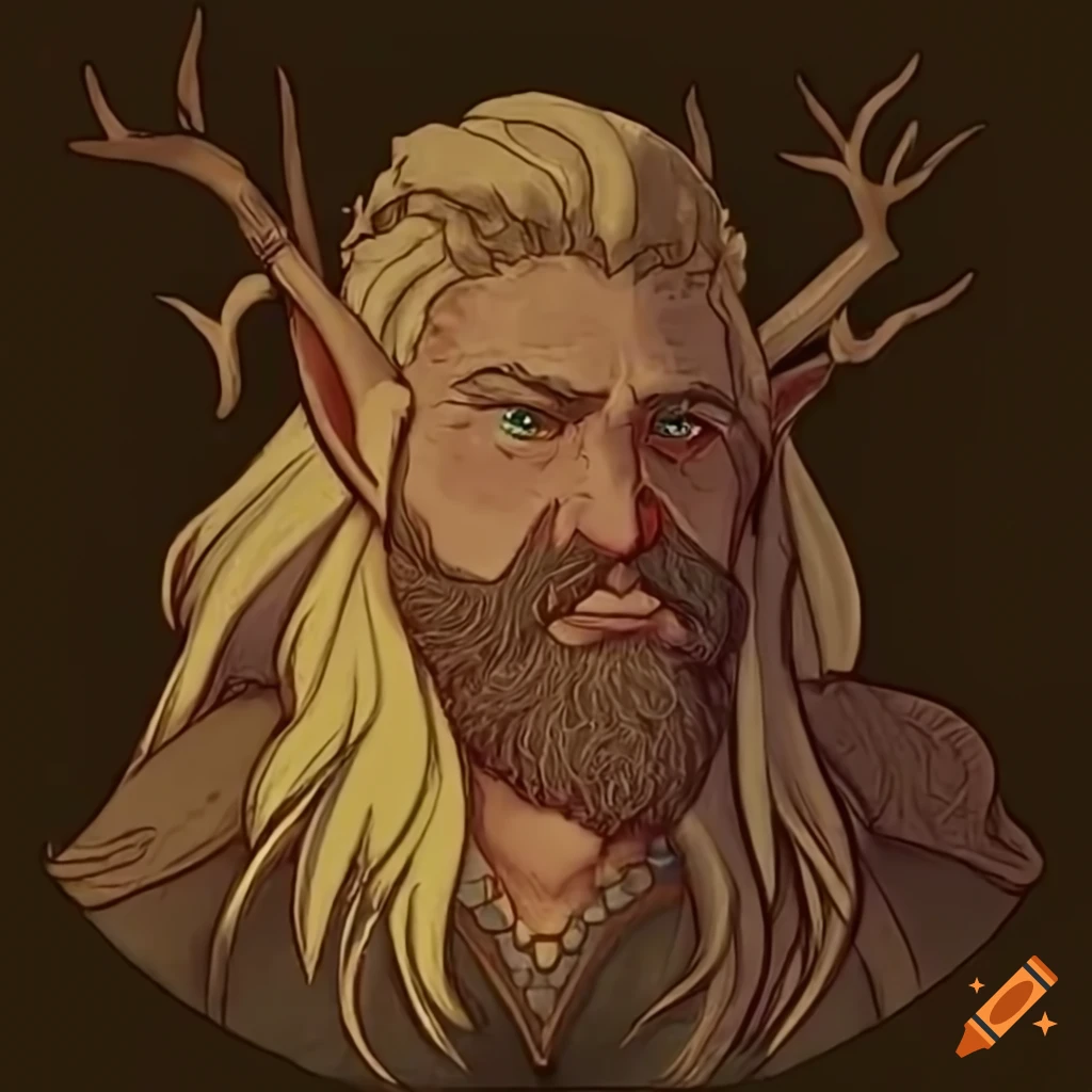 close-up of a druid in a golden hour light