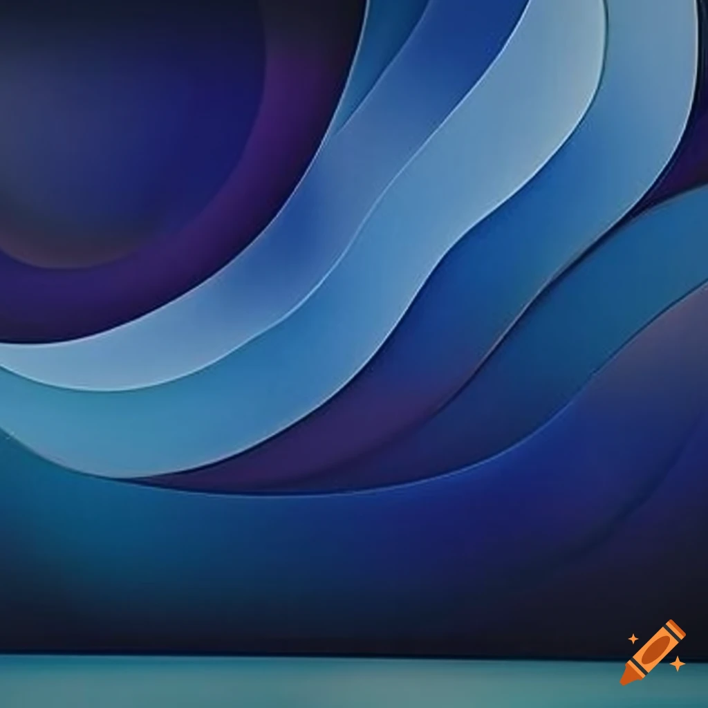 abstract cubist artwork in vibrant blue and bronze tones
