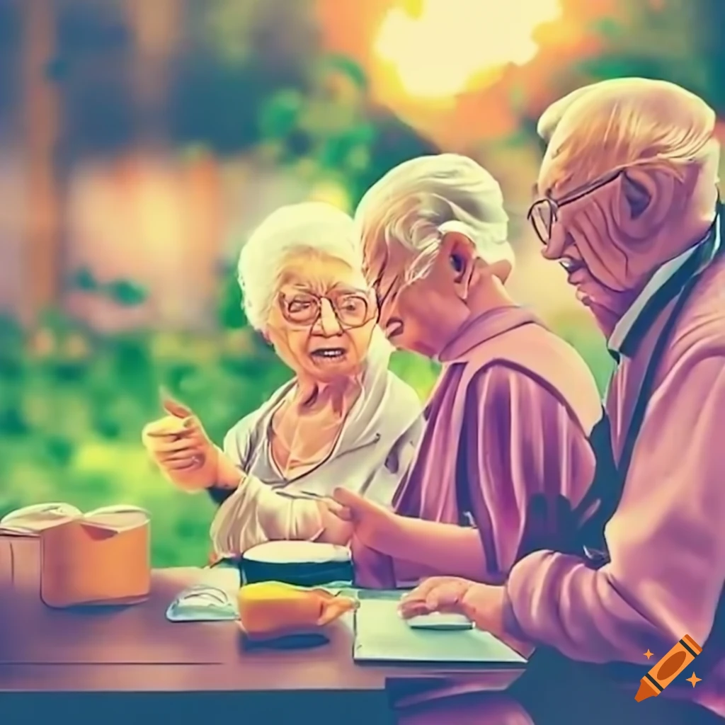 meaningful conversation in a community center garden