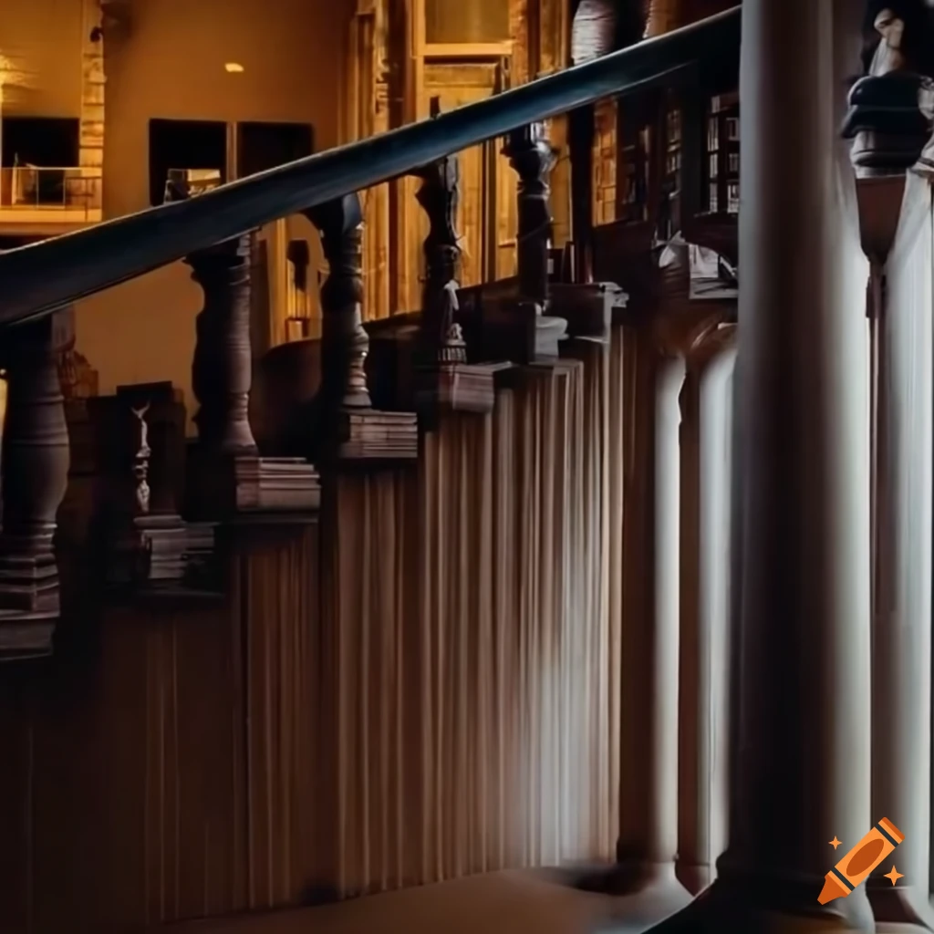 staircase in Colombian library