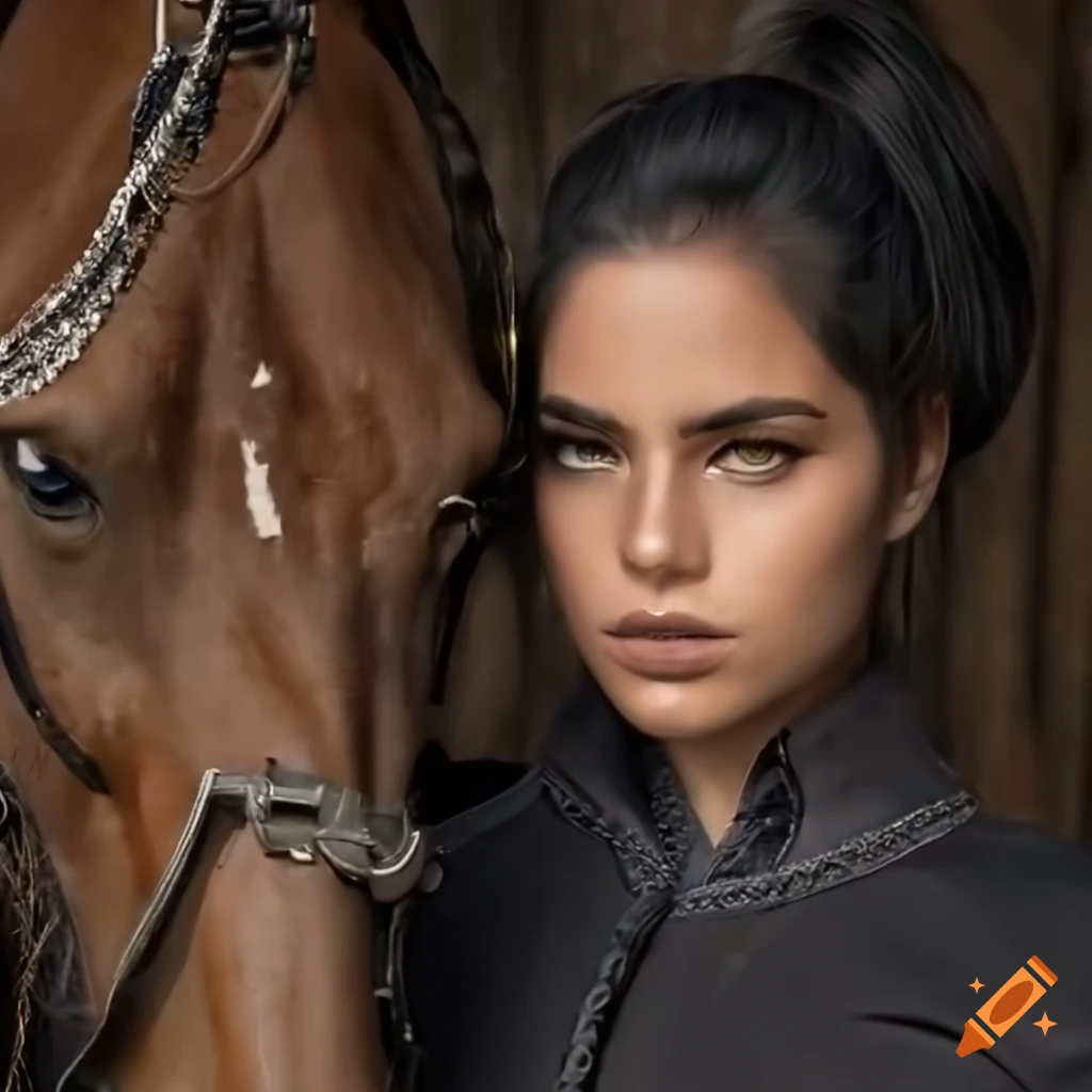 close up portrait of Sasha Calle in horse riding clothes