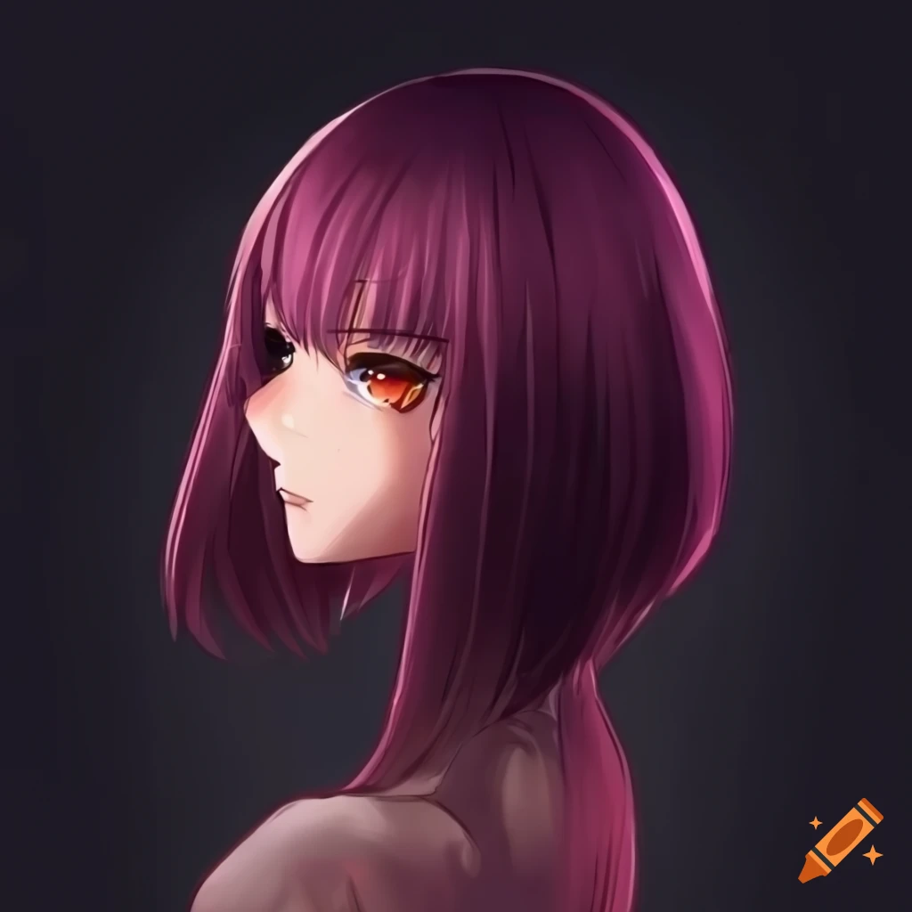 anime woman with dynamic pose and stylish haircut