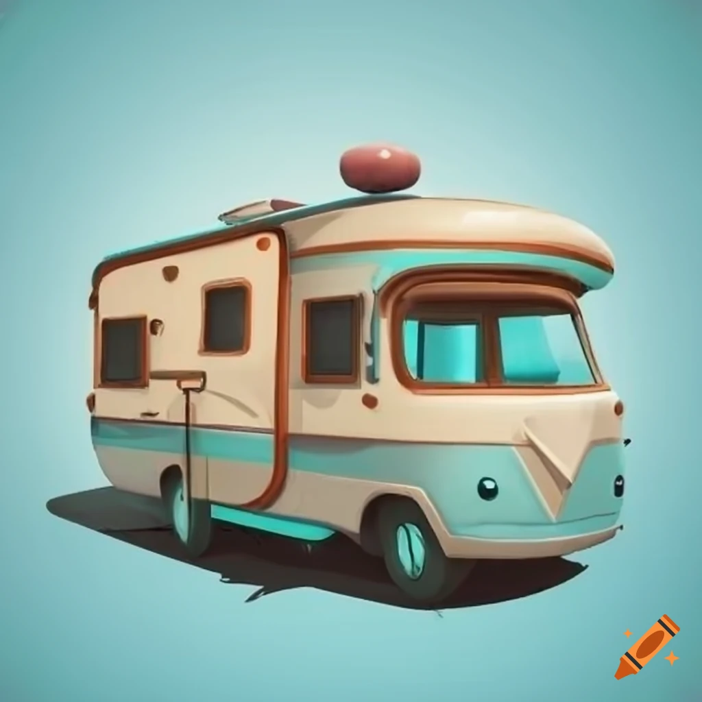 vintage stylized RV travel image