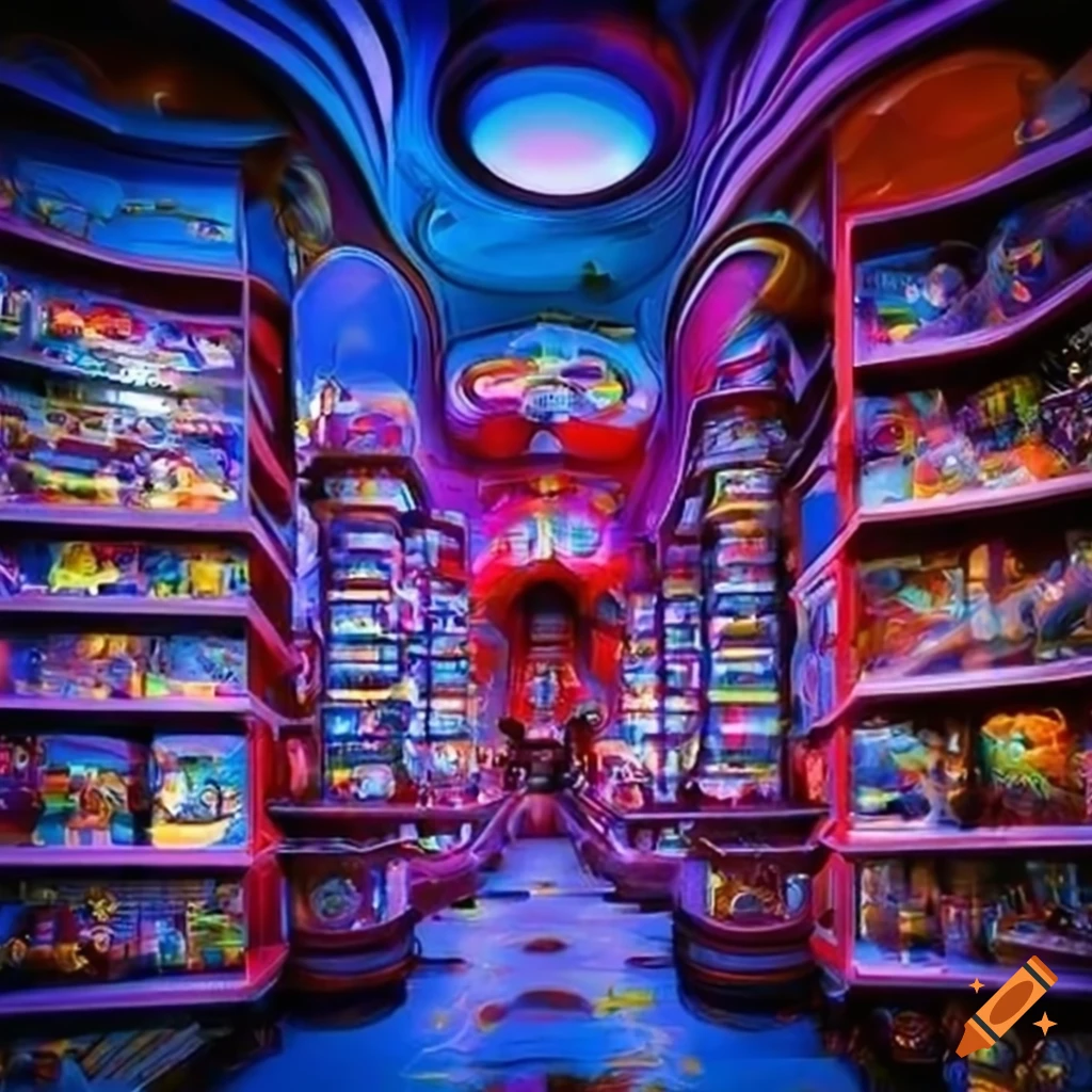 futuristic toy shop