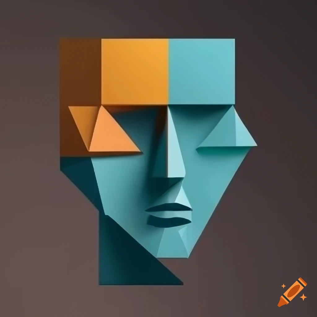 minimalist cubist head sculpture