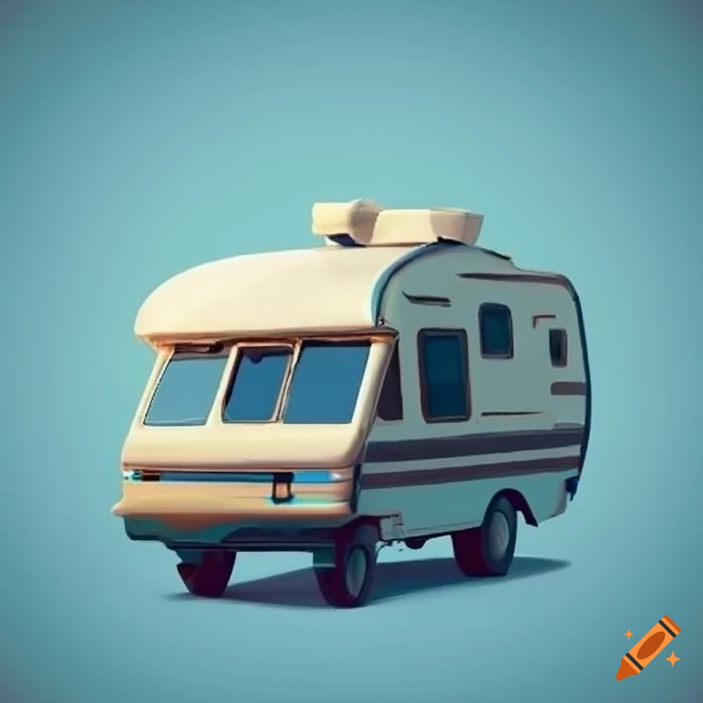 vintage stylized RV travel image