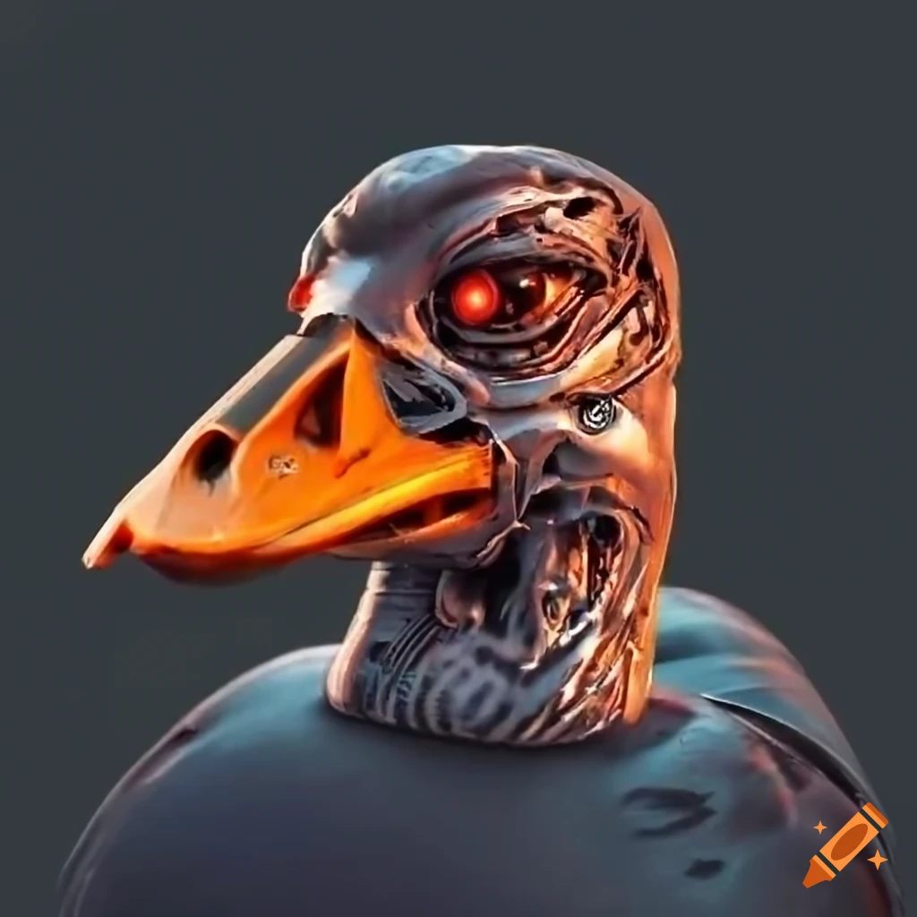 duck with Terminator-inspired design