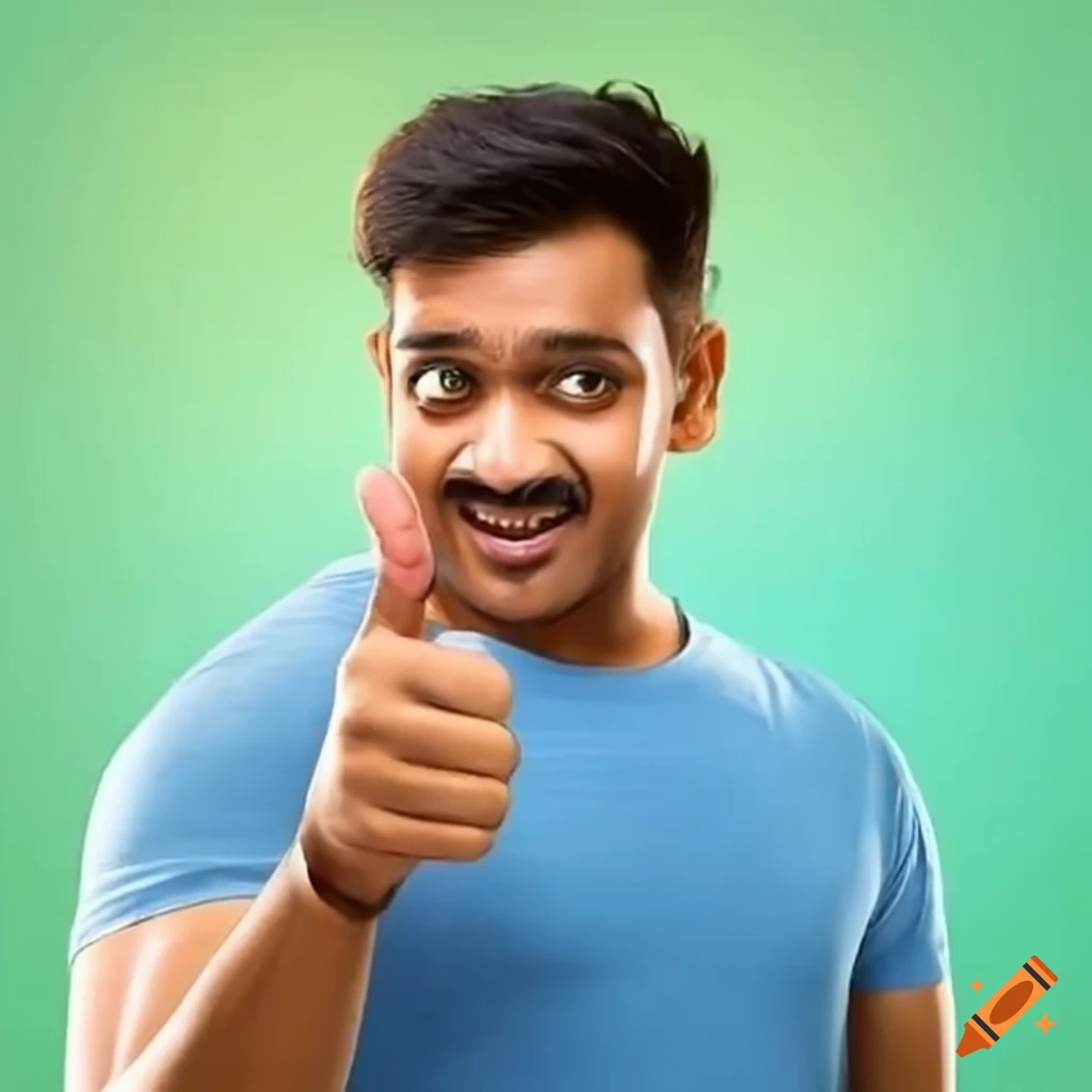 Indian man giving a thumbs up