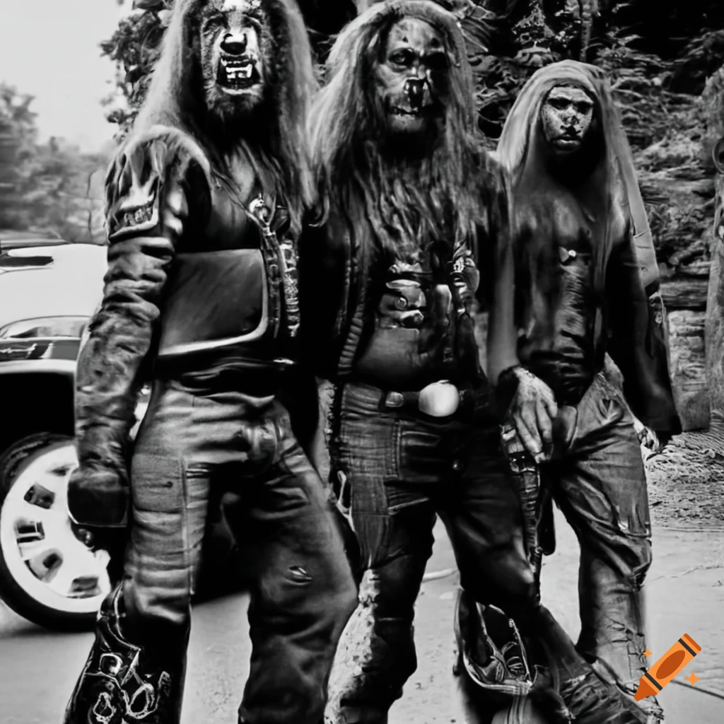 image of a werewolf biker gang