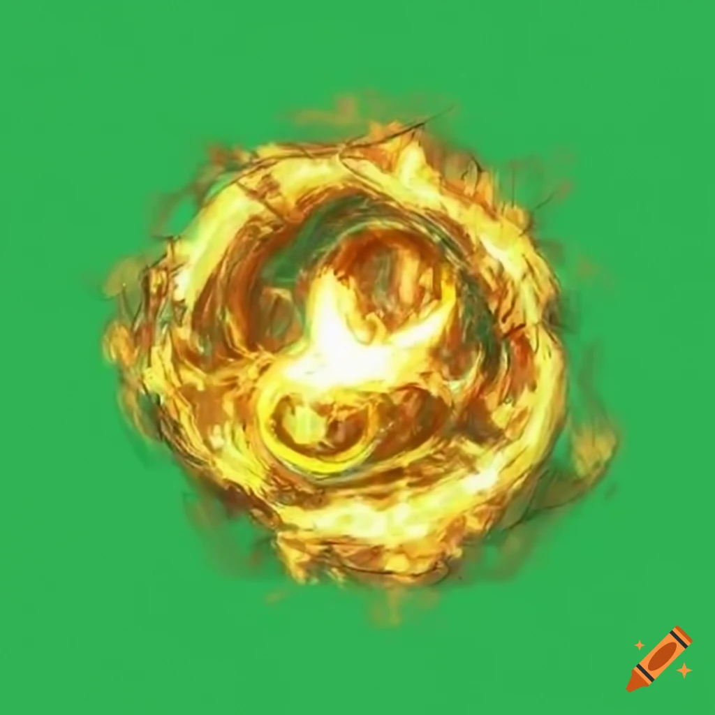 yellow plasma orb on a green screen background