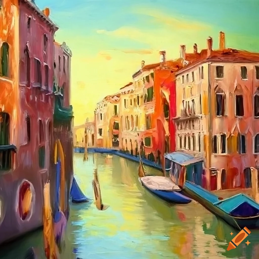 oil painting of Venice in the spring
