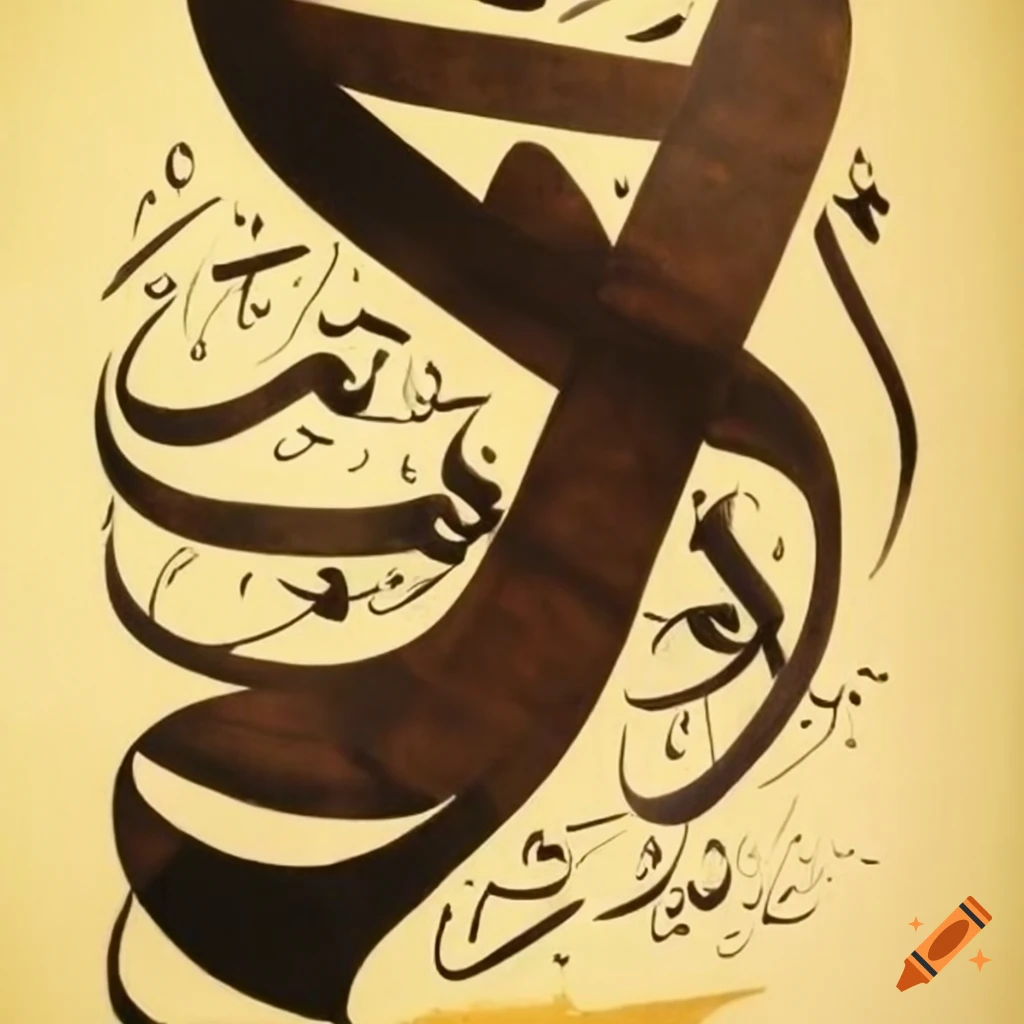 Persian nastaliq calligraphy with Molana's poem