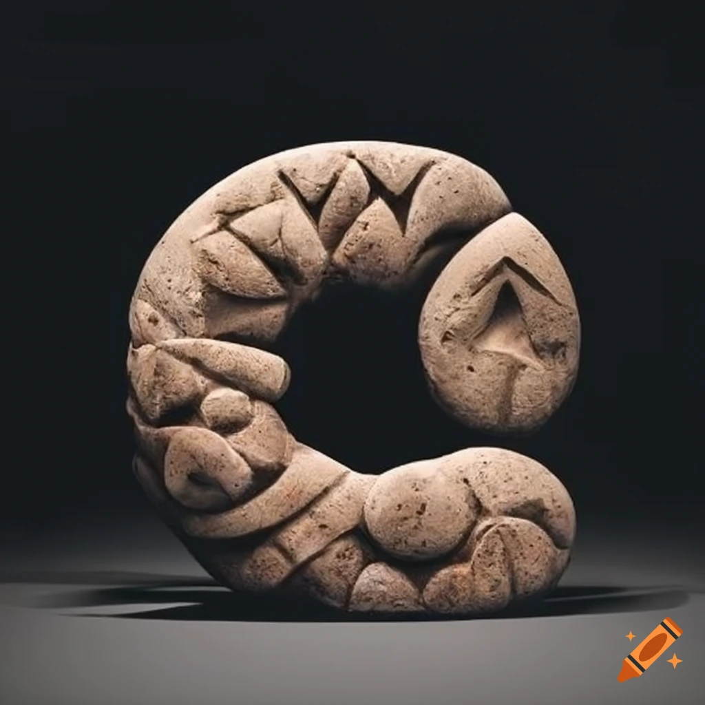stone carving of the word JOY
