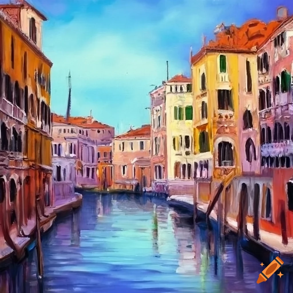 oil painting of Venice in the spring