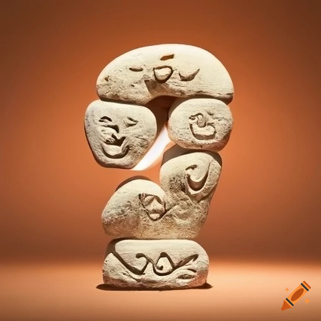stone carving of the word JOY