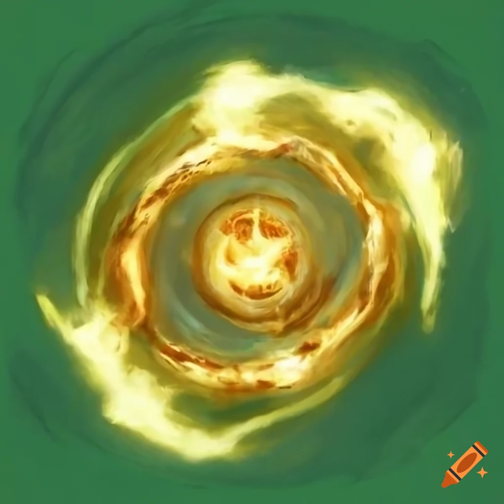 green screen background with orb of yellow plasma