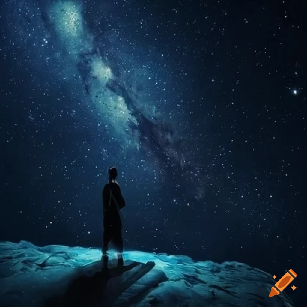 man gazing at the stars