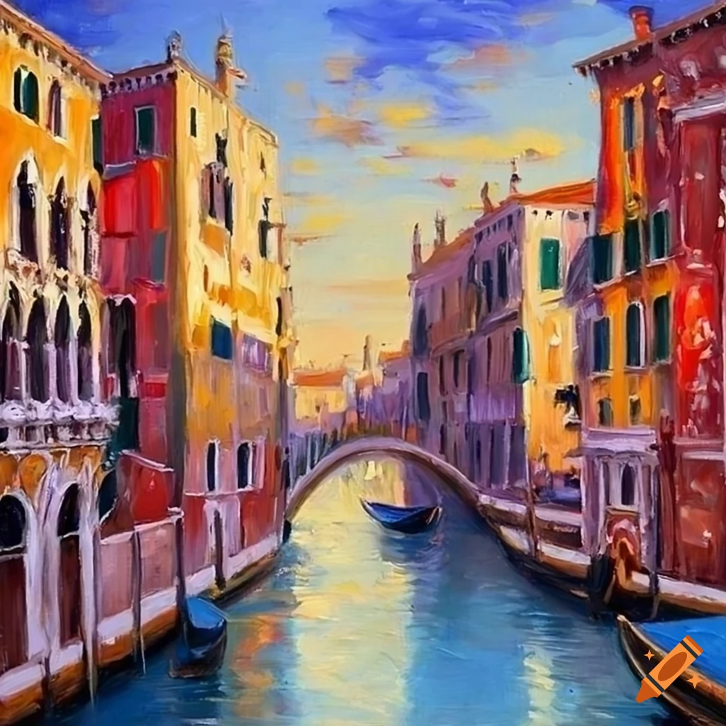 oil painting of Venice in the spring
