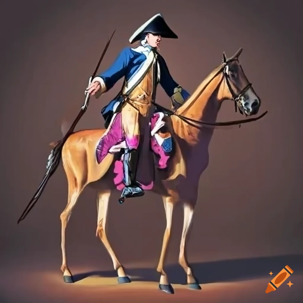 image of a revolutionary war soldier on a horse
