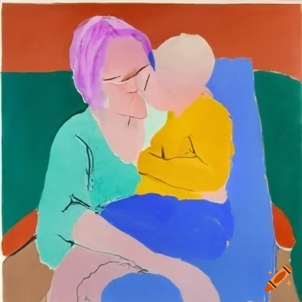 painting by Georges Braque and David Hockney featuring a mother and child