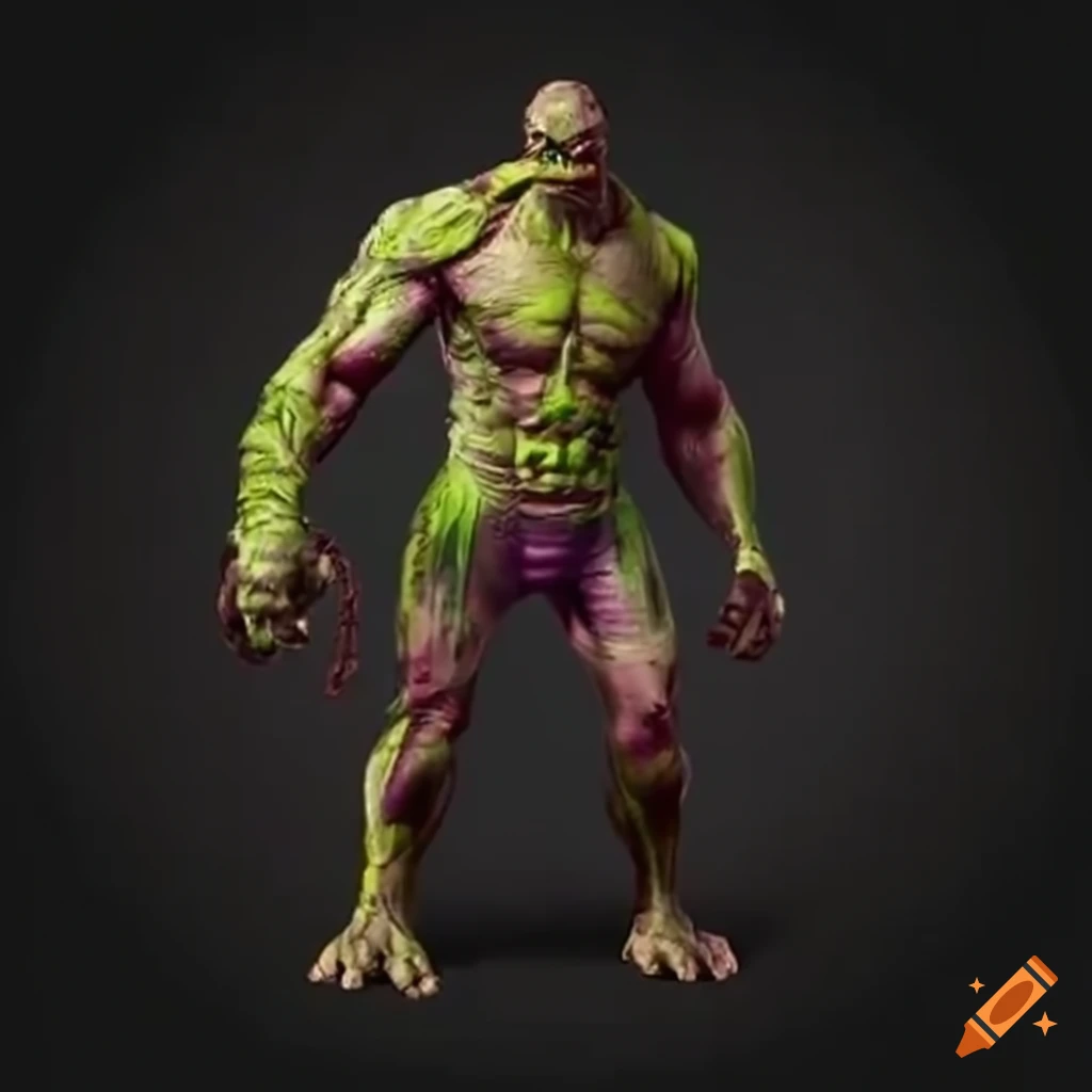 Artistic depiction of powerful super mutant with a weapon on Craiyon