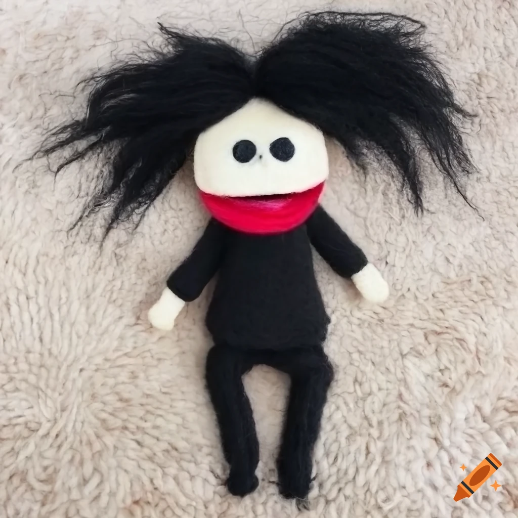 yarn puppet with an emo style
