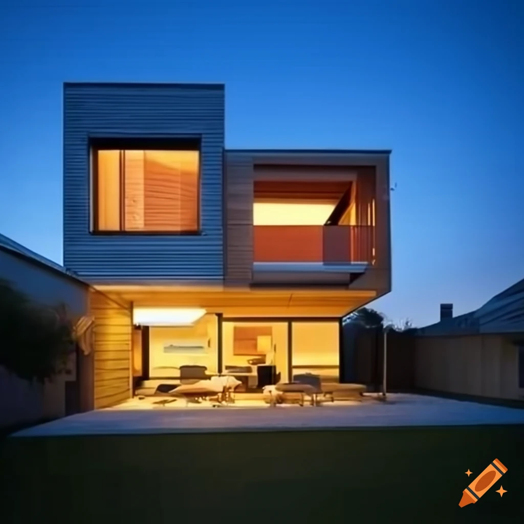 perspective view of a modern family house